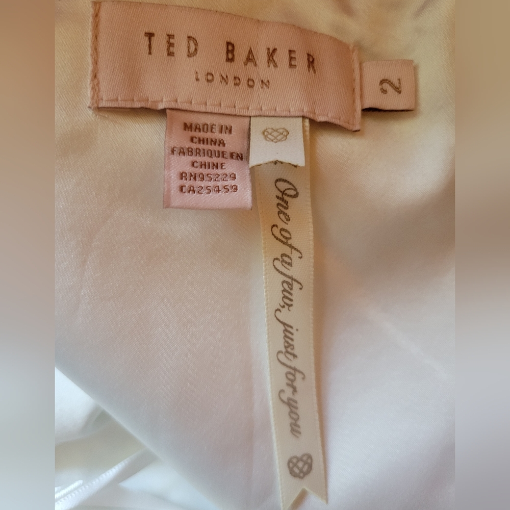 Ted Baker Womens Rosemary Daisy Dip Hem Pleated Midi Dress, Black White, NWT, 2 - Picture 14 of 15
